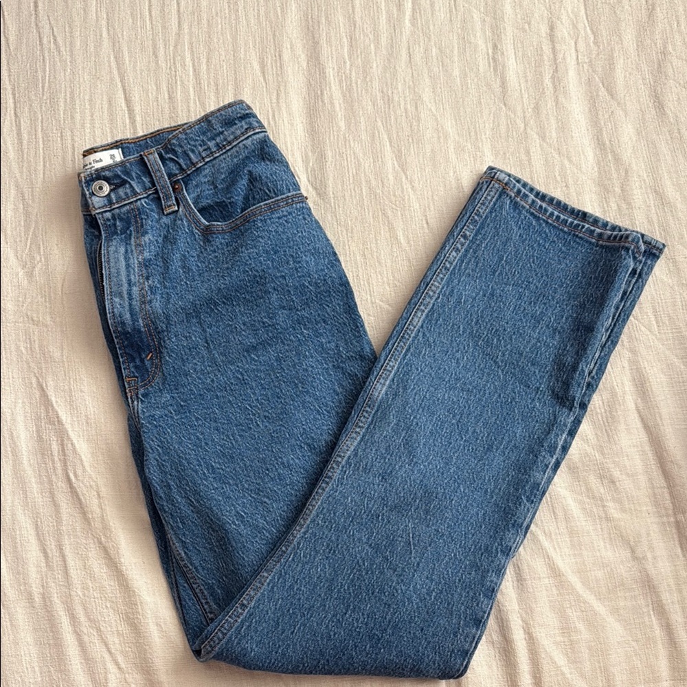 Abercrombie & Fitch High Rise Blue Jeans Straight Leg